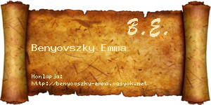 Benyovszky Emma névjegykártya
